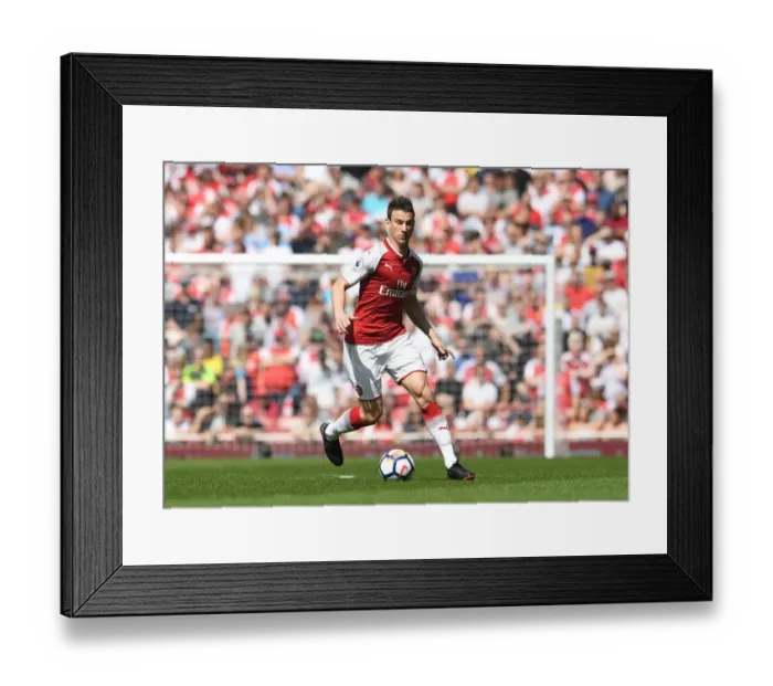 Framed Print : Arsenal's Laurent Koscielny in Action Against West Ham United, Premier League 2017-18