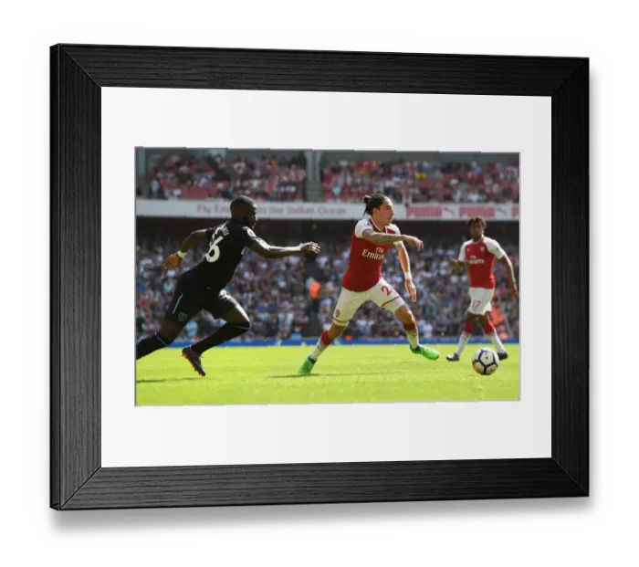 Framed Print : Hector Bellerin: Arsenal's Defensive Powerhouse in Action Against West Ham United, Premier League 2017-18 Framed Print : Hector Bellerin: Arsenal's Defensive Powerhouse in Action Against West Ham United, Premier League 2017-18