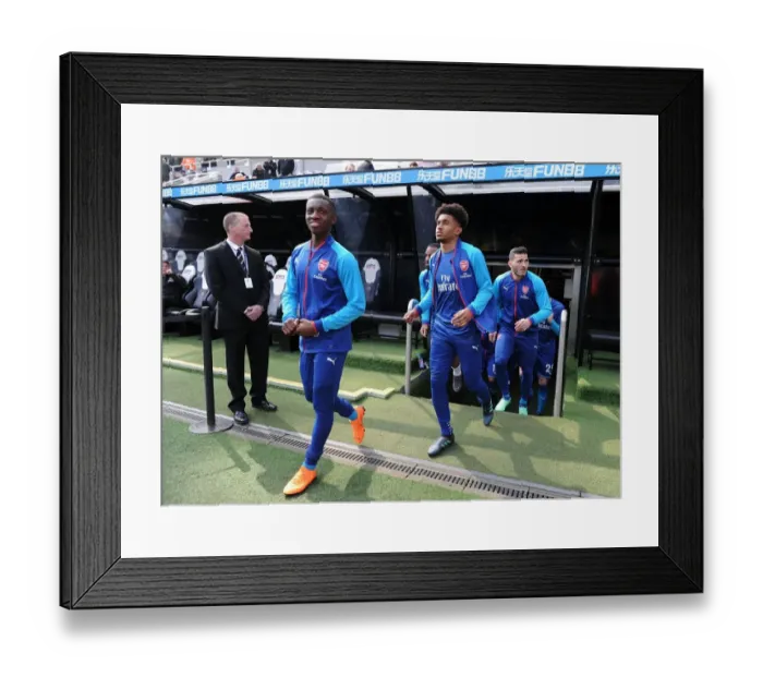 Framed Print : Arsenal Forwards Eddie Nketiah and Reiss Nelson Warm Up Ahead of Newcastle United Clash Framed Print : Arsenal Forwards Eddie Nketiah and Reiss Nelson Warm Up Ahead of Newcastle United Clash