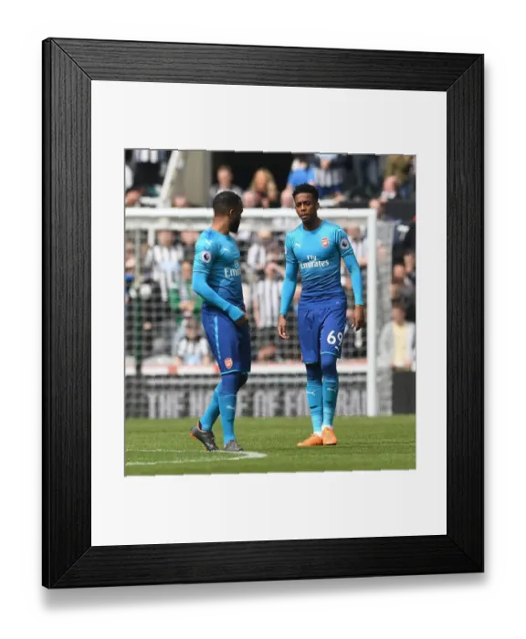 Framed Print : Joe Willock and Alexandre Lacazette (Arsenal) before the match. Newcastle United 2 Framed Print : Joe Willock and Alexandre Lacazette (Arsenal) before the match. Newcastle United 2