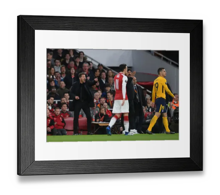 Framed Print : Diego Simeone Leads Atletico Madrid in Europa League Semi-Final Clash against Arsenal Framed Print : Diego Simeone Leads Atletico Madrid in Europa League Semi-Final Clash against Arsenal