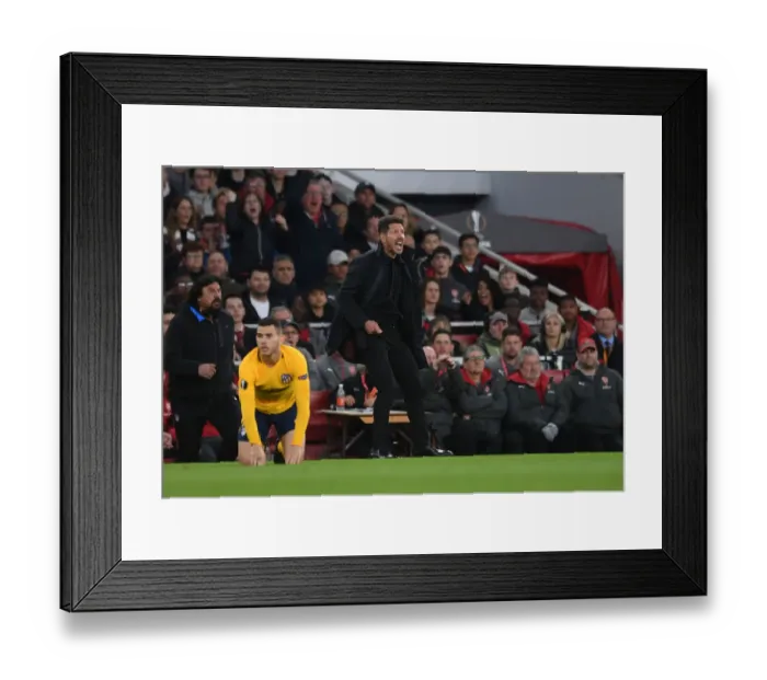 Framed Print : Diego Simeone vs Arsenal: Europa League Semi-Final Showdown with Atletico Madrid