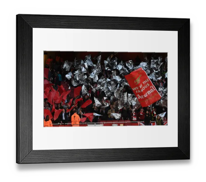 Framed Print : Sea of Red and Silver: Arsenal Fans United Before Europa League Semi-Final vs Atletico Madrid Framed Print : Sea of Red and Silver: Arsenal Fans United Before Europa League Semi-Final vs Atletico Madrid