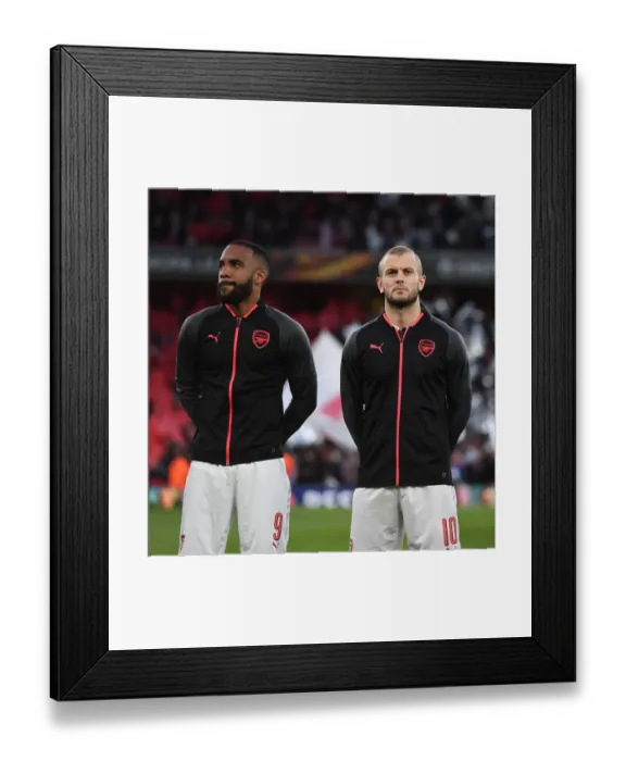 Framed Print : Arsenal's Lacazette and Wilshere Prepared for Atletico Madrid Battle in Europa League Semi-Finals