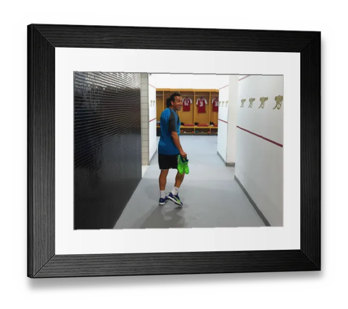 Framed Print : Arsenal's Santi Cazorla: Pre-Match Focus before UEFA Europa League Semi-Final vs Atletico Madrid Framed Print : Arsenal's Santi Cazorla: Pre-Match Focus before UEFA Europa League Semi-Final vs Atletico Madrid