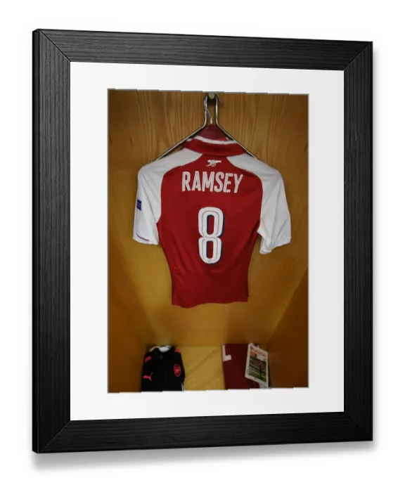 Framed Print : Aaron Ramsey's Empty Jersey: Arsenal FC vs Atletico Madrid, UEFA Europa League Semi-Final Leg One