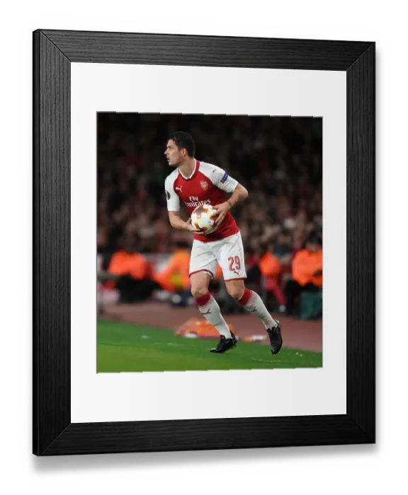 Framed Print : Granit Xhaka in Action for Arsenal vs Atletico Madrid, Europa League Semi-Final