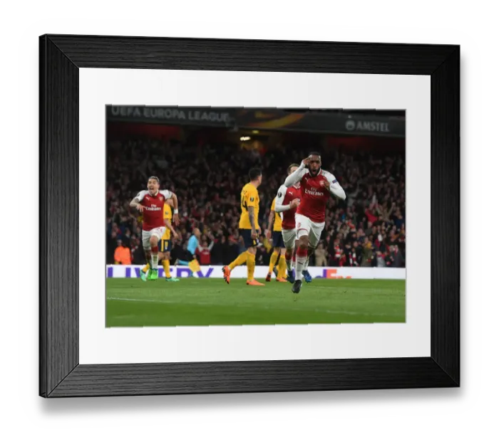 Framed Print : Alex Lacazette's Thrilling Goal: Arsenal vs Atletico Madrid, Europa League Semi-Final Leg One Framed Print : Alex Lacazette's Thrilling Goal: Arsenal vs Atletico Madrid, Europa League Semi-Final Leg One