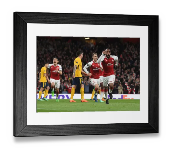 Framed Print : Alex Lacazette's Thrilling Goal: Arsenal's Europa League Semi-Final Triumph Over Atletico Madrid Framed Print : Alex Lacazette's Thrilling Goal: Arsenal's Europa League Semi-Final Triumph Over Atletico Madrid