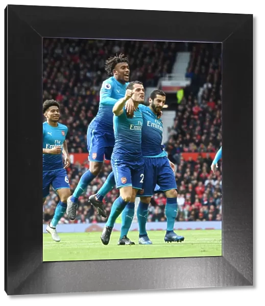 Triumphant Trio: Mkhitaryan, Xhaka, Iwobi Celebrate Goal Against Manchester United (2017-18)
