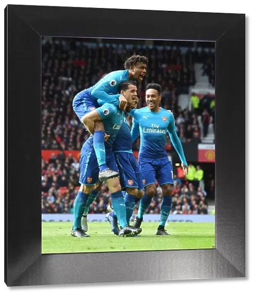 Triumphant Trio: Mkhitaryan, Xhaka, Iwobi's Unforgettable Goal Celebration (Arsenal vs Manchester United, 2017-18)