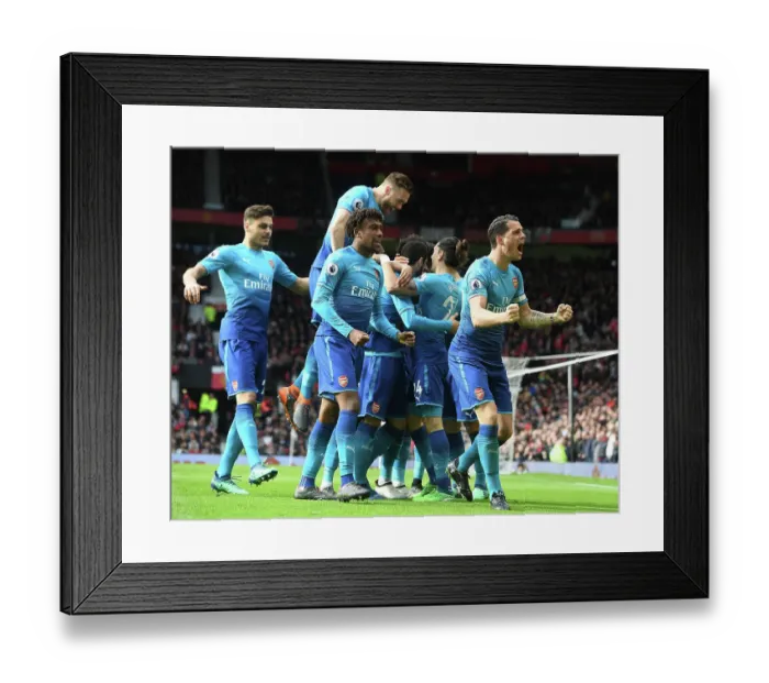 Framed Print : Arsenal Celebrate Mkhitaryan's Goal Against Manchester United (2017-18) Framed Print : Arsenal Celebrate Mkhitaryan's Goal Against Manchester United (2017-18)