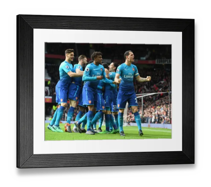 Framed Print : Arsenal's Unstoppable Celebration: Xhaka, Iwobi, Chambers, and Mavropanos Rejoice Over Mkhitaryan's Goal Against Manchester United (2017-18) Framed Print : Arsenal's Unstoppable Celebration: Xhaka, Iwobi, Chambers, and Mavropanos Rejoice Over Mkhitaryan's Goal Against Manchester United (2017-18)