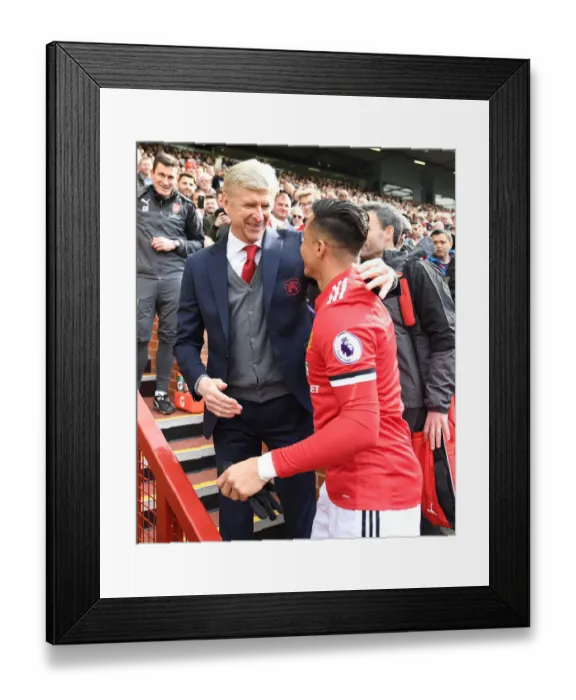 Framed Print : Arsene Wenger Reunites with Alexis Sanchez at Old Trafford