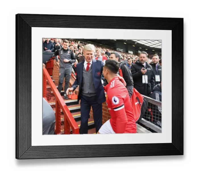 Framed Print : Arsene Wenger and Alexis Sanchez Reunite: A Bittersweet Encounter at Old Trafford (Premier League 2017-18) Framed Print : Arsene Wenger and Alexis Sanchez Reunite: A Bittersweet Encounter at Old Trafford (Premier League 2017-18)
