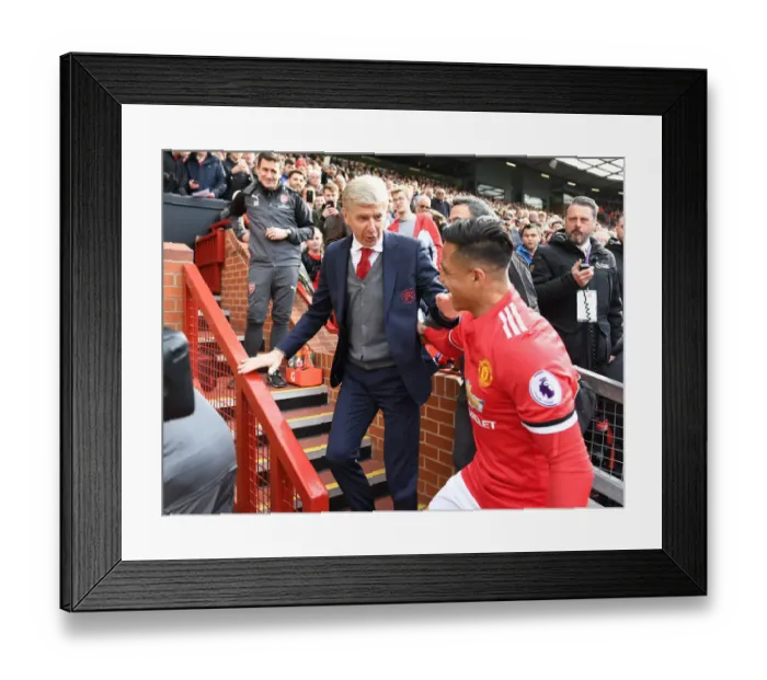 Framed Print : Arsene Wenger Embraces Former Player Alexis Sanchez: Manchester United vs. Arsenal, Premier League 2017-18 Framed Print : Arsene Wenger Embraces Former Player Alexis Sanchez: Manchester United vs. Arsenal, Premier League 2017-18