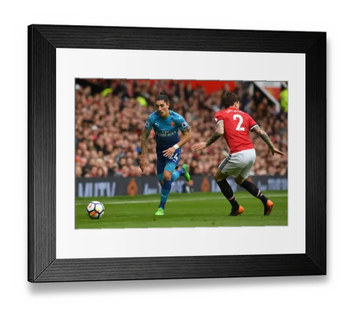 Framed Print : Hector Bellerin vs Manchester United: A Premier League Showdown at Old Trafford