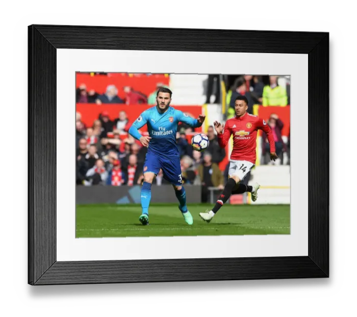 Framed Print : Clash at Old Trafford: Kolasinac vs. Lingard - Manchester United vs. Arsenal, Premier League 2017-18 Framed Print : Clash at Old Trafford: Kolasinac vs. Lingard - Manchester United vs. Arsenal, Premier League 2017-18
