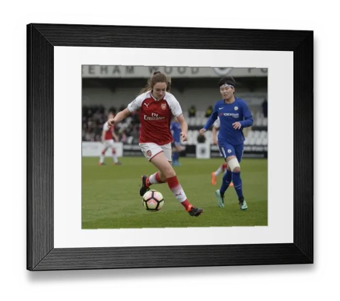 Framed Print : Arsenal Women vs. Chelsea Ladies: WSL Quarterfinals Showdown (1 / 4 / 2018) - Arsenal vs. Chelsea Ladies: Battle in the Womens Super League (2017-18)