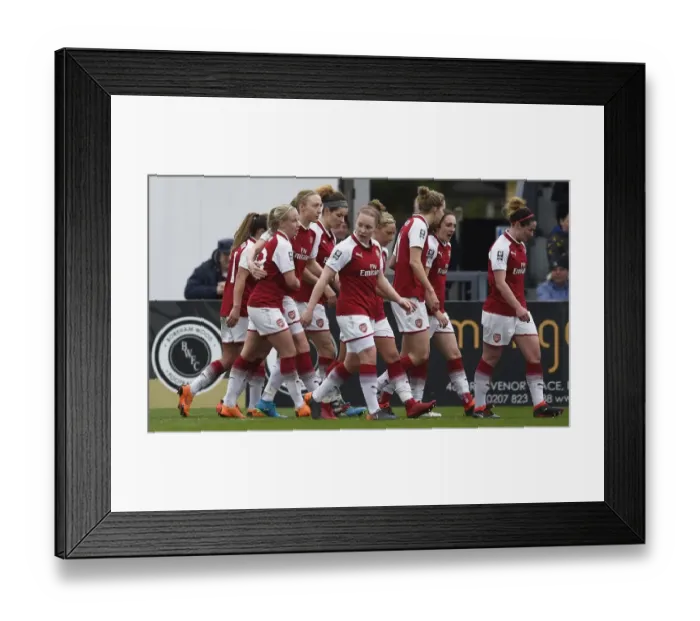 Framed Print : Arsenal Women vs. Chelsea Ladies: WSL Quarterfinals Showdown (1 / 4 / 2018) - Battle of the Titans in the Women's Super League (2017-18)