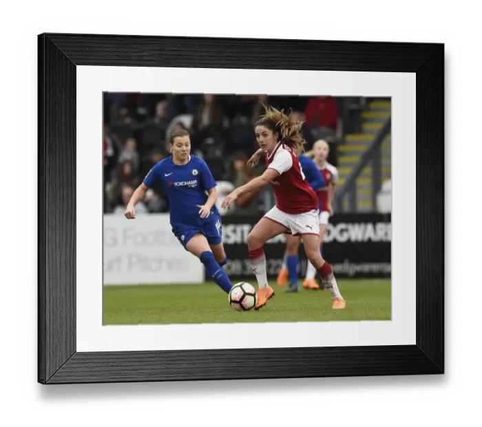 Framed Print : Arsenal Women vs Chelsea Ladies: WSL Quarterfinals Showdown (1 / 4 / 2018) - Arsenal vs Chelsea Ladies: Battle for the Next Round (Women's Super League 2017-18)
