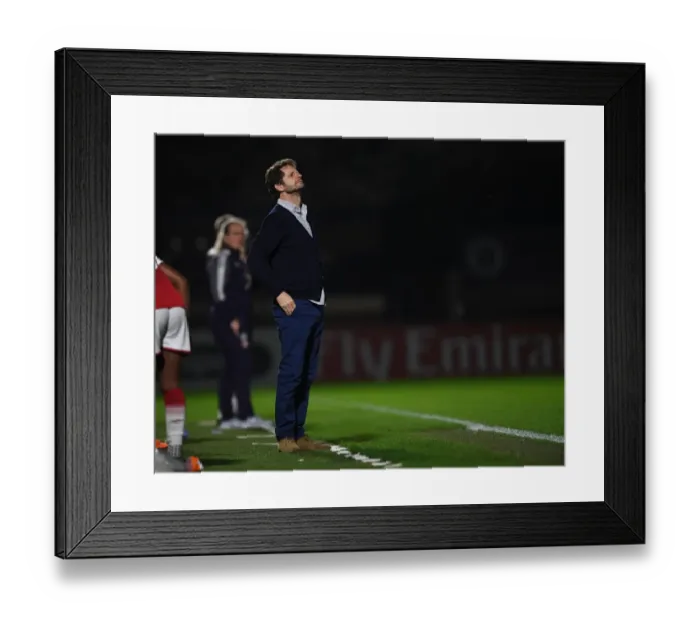 Framed Print : Joe Montemurro Leads Arsenal Women Against Reading Ladies in WSL Action