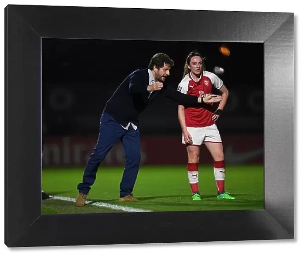 Joe Montemurro Coaching Lisa Evans during Arsenal Women's Match