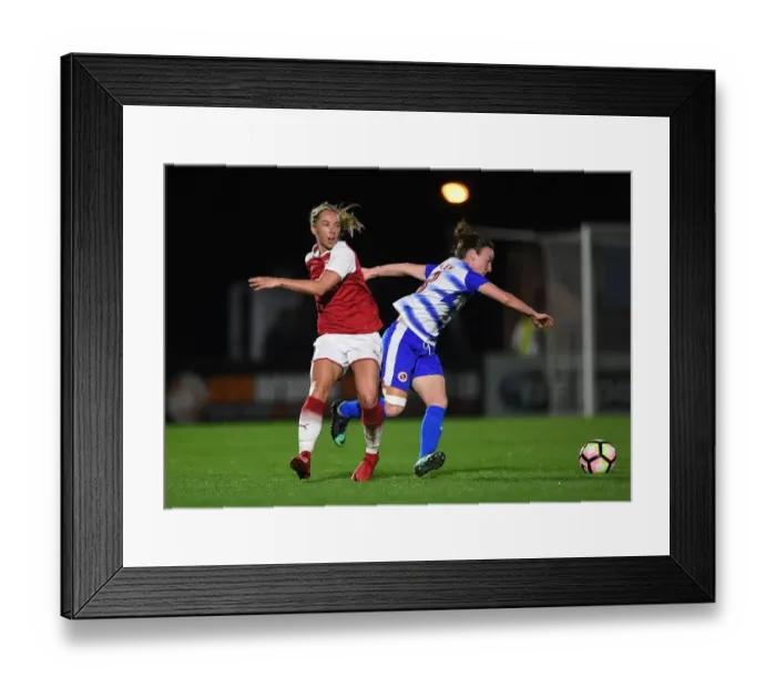 Framed Print : Clash of Midfield Maestros: Nobbs vs. Allen - Arsenal Women vs. Reading Ladies WSL Showdown Framed Print : Clash of Midfield Maestros: Nobbs vs. Allen - Arsenal Women vs. Reading Ladies WSL Showdown