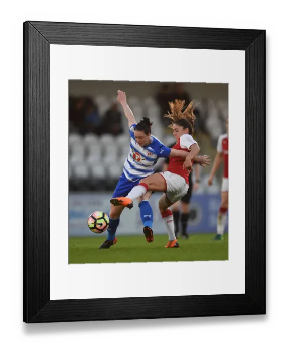 Framed Print : Clash of Midfielders: Van de Donk vs. Moore in Arsenal Women vs. Reading Ladies WSL Match Framed Print : Clash of Midfielders: Van de Donk vs. Moore in Arsenal Women vs. Reading Ladies WSL Match
