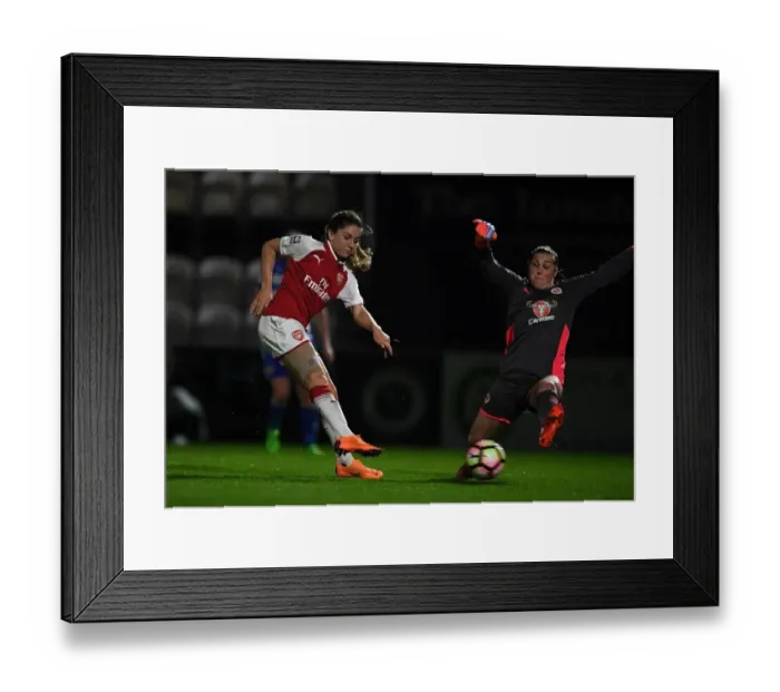 Framed Print : Danielle van de Donk Scores Stunning Goal Past Mary Earps in Arsenal Women's Win over Reading Framed Print : Danielle van de Donk Scores Stunning Goal Past Mary Earps in Arsenal Women's Win over Reading