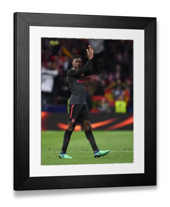 Framed Print : Danny Welbeck Celebrates with Arsenal Fans after Europa League Semi-Final Second Leg vs Atletico Madrid Framed Print : Danny Welbeck Celebrates with Arsenal Fans after Europa League Semi-Final Second Leg vs Atletico Madrid