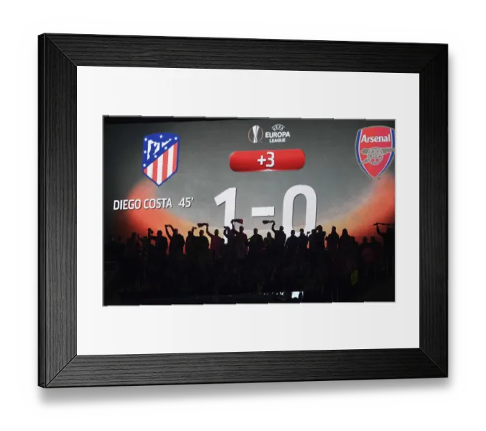 Framed Print : The Tense Europa League Semi-Final Showdown at Atletico Madrid: Arsenal vs. Atletico Madrid (2017-18)