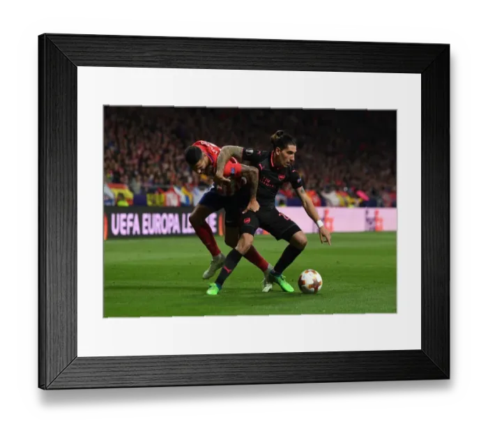 Framed Print : Hector Bellerin vs. Vitolo: Battle in the Europa League Semi-Final