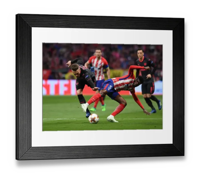 Framed Print : Clash of Midfield Titans: Ramsey vs. Partey - Arsenal vs. Atletico Madrid, UEFA Europa League Semi-Final Framed Print : Clash of Midfield Titans: Ramsey vs. Partey - Arsenal vs. Atletico Madrid, UEFA Europa League Semi-Final