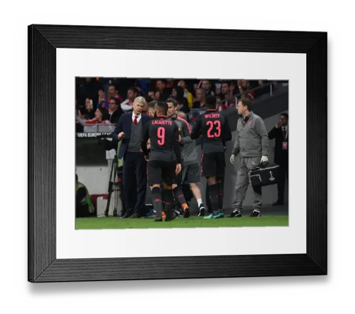 Framed Print : Arsene Wenger Leads Arsenal in UEFA Europa League Semi-Final Showdown against Atletico Madrid Framed Print : Arsene Wenger Leads Arsenal in UEFA Europa League Semi-Final Showdown against Atletico Madrid