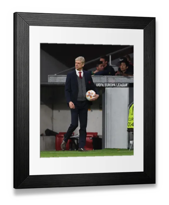 Framed Print : Arsene Wenger at Atletico Madrid's Estadio Metropolitano: Arsenal's UEFA Europa League Semi-Final Battle (2018)