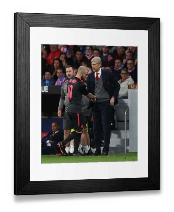 Framed Print : Arsene Wenger and Jack Wilshere: A Farewell Handshake - Atletico Madrid vs. Arsenal, UEFA Europa League Semi-Final Framed Print : Arsene Wenger and Jack Wilshere: A Farewell Handshake - Atletico Madrid vs. Arsenal, UEFA Europa League Semi-Final