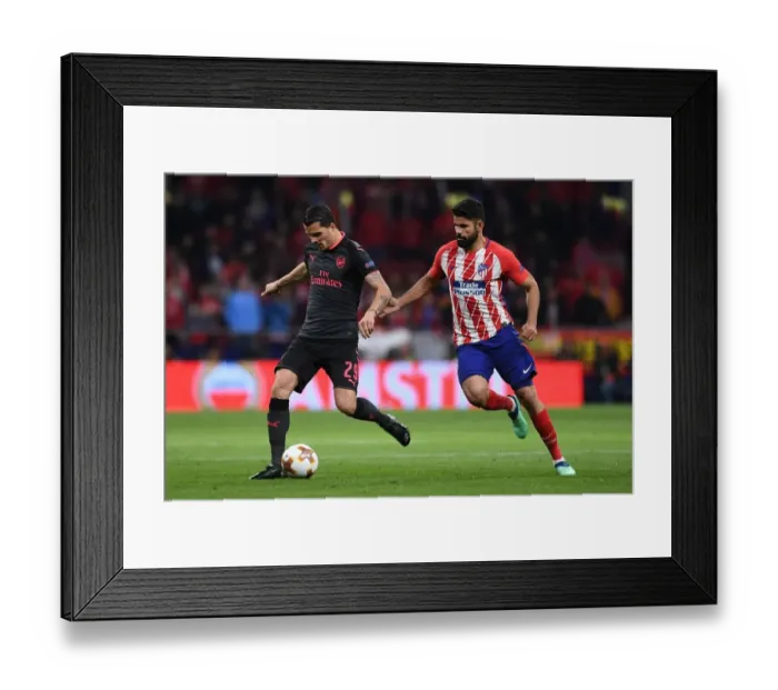 Framed Print : Xhaka vs Costa: A Europa League Semi-Final Battle