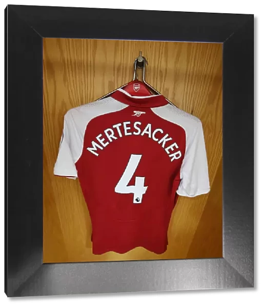 Per Mertesacker's Arsenal Shirt in the Home Changing Room before Arsenal vs Burnley (2017-18)