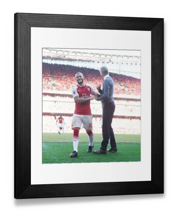 Framed Print : Arsene Wenger and Jack Wilshere: A Moment of Connection during Arsenal's 2017-18 Premier League Season