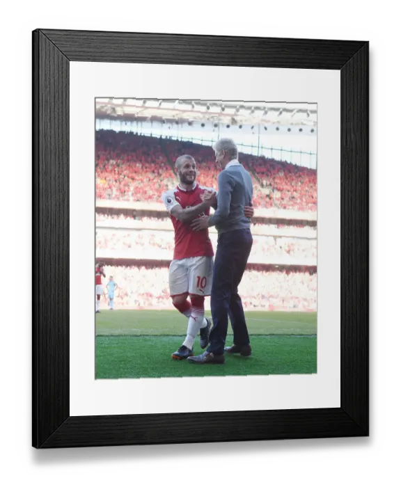 Framed Print : Arsene Wenger and Jack Wilshere: A Moment with Arsenal during the 2017-18 Premier League Season