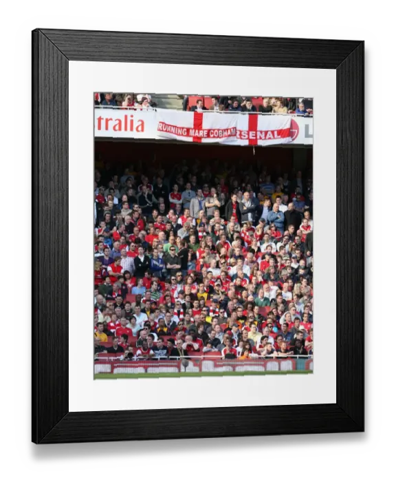 Framed Print : Arsenal flags in the stadium Framed Print : Arsenal flags in the stadium