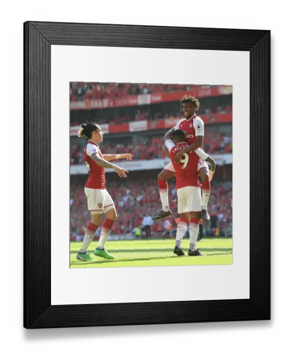 Framed Print : Lacazette Assists Iwobi: Arsenal's First Goal vs Burnley (2017-18)