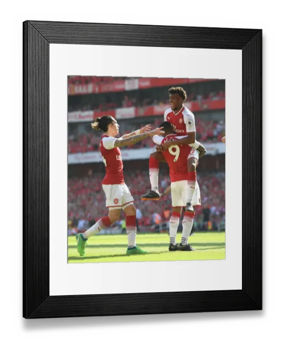 Framed Print : Lacazette Assists Iwobi: Arsenal's First Goal Against Burnley (2017-18)