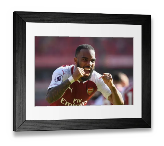 Framed Print : Alexandre Lacazette Scores Arsenal's Second Goal vs Burnley (2017-18)