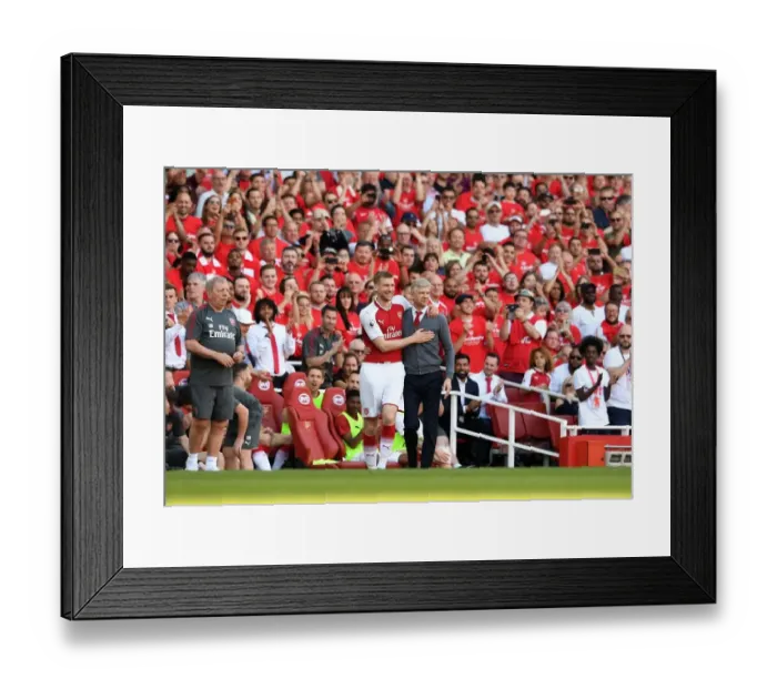 Framed Print : A Farewell Embrace: Mertesacker and Wenger's Last Moment at Arsenal (2017-18)