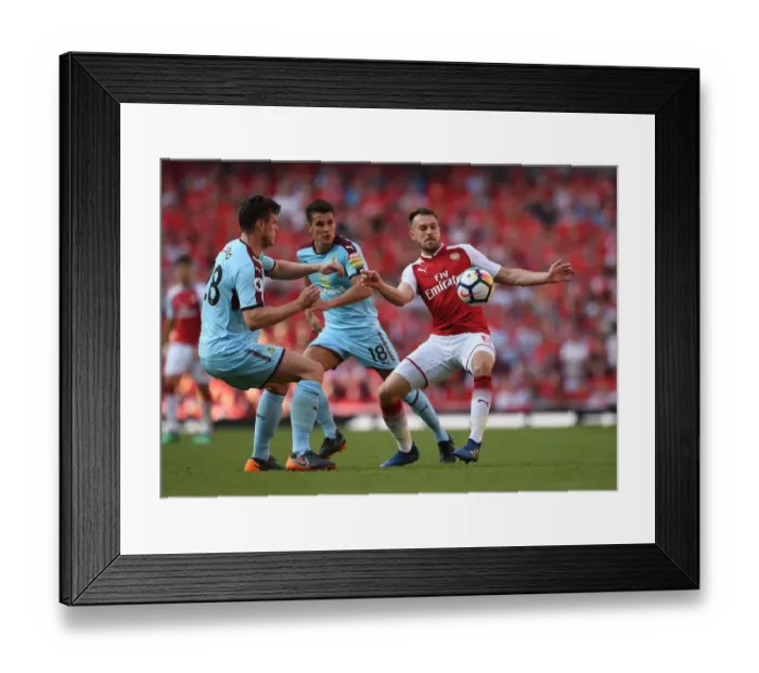 Framed Print : Clash at Emirates: Ramsey vs. Long - Arsenal vs. Burnley, Premier League Framed Print : Clash at Emirates: Ramsey vs. Long - Arsenal vs. Burnley, Premier League