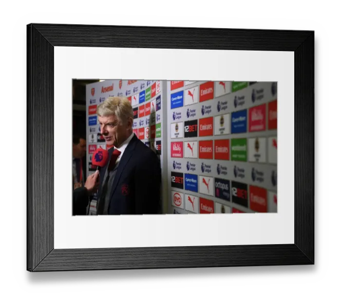Framed Print : Arsene Wenger: Pre-Match Interview before Arsenal vs Burnley (2017-18) Framed Print : Arsene Wenger: Pre-Match Interview before Arsenal vs Burnley (2017-18)