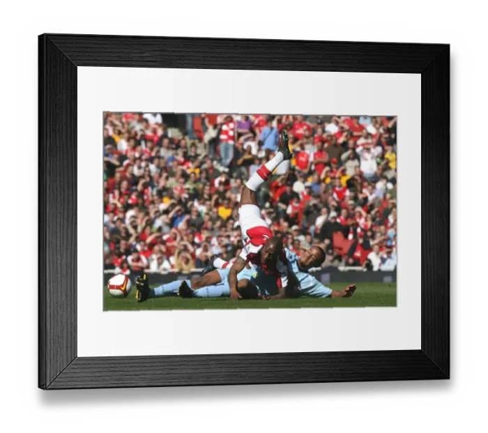 Framed Print : Gallas and Kompany Clash: Arsenal's Victory Over Manchester City, 2-0, Barclays Premier League, Emirates Stadium, 2009 Framed Print : Gallas and Kompany Clash: Arsenal's Victory Over Manchester City, 2-0, Barclays Premier League, Emirates Stadium, 2009