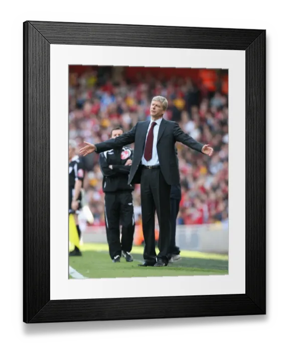 Framed Print : Arsene Wenger Celebrates Arsenal's 2-0 Victory Over Manchester City, 2009